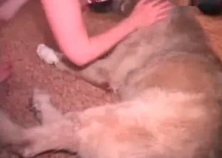 Sweet bestiality tease with a nice doggy