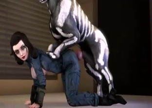 Elizabeth from Bioshock fucking a dog like a real slut